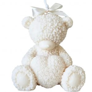 Vela Artesanal Urso com Coração